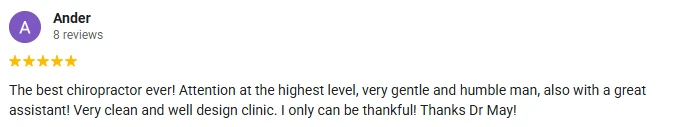 A 5-star Google review of Donovan May, DC praising the high level care